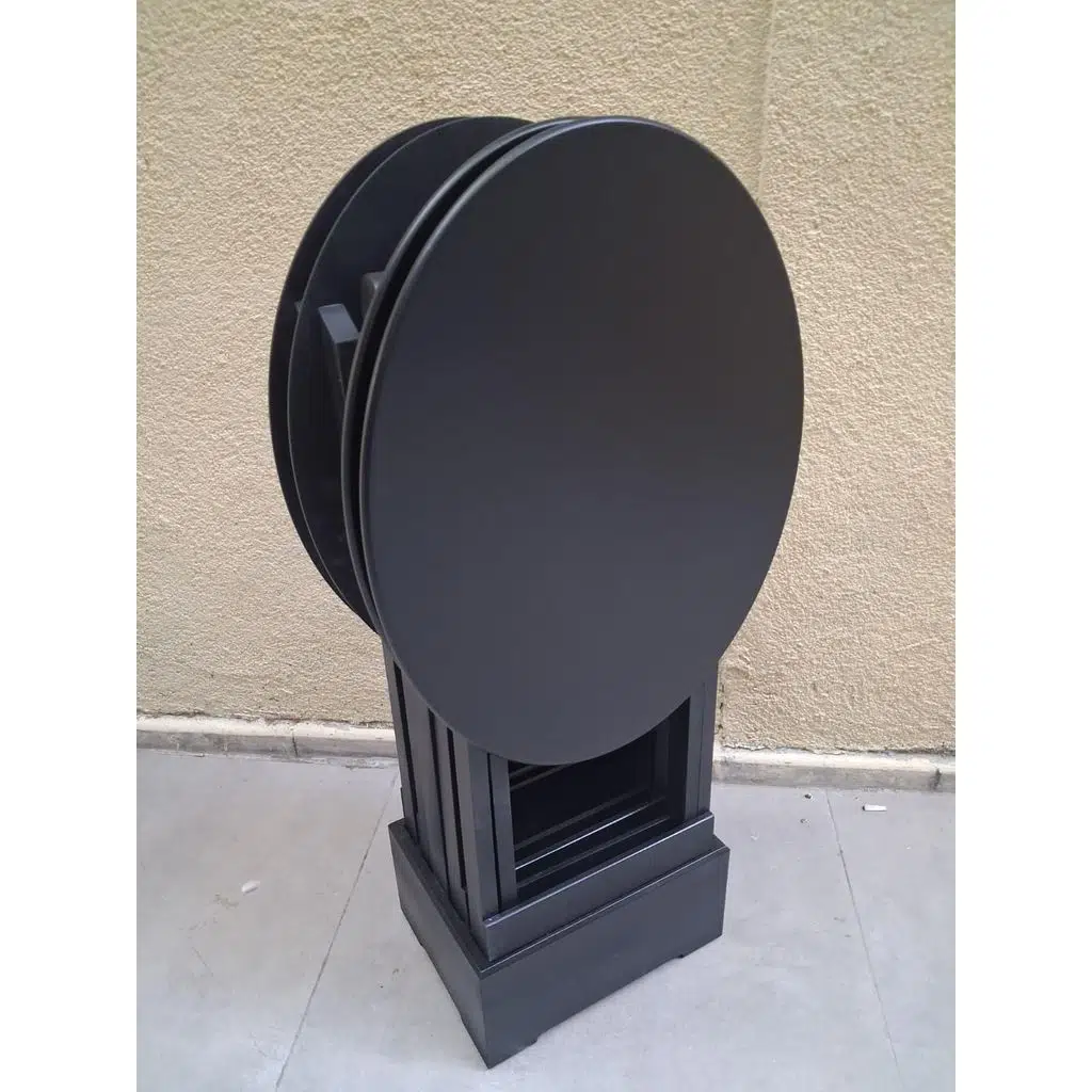 Zigon Çanta OVAL 90540 Dörtlü Model Ahşap MDF Parlak Siyah Lake El Yapımı 