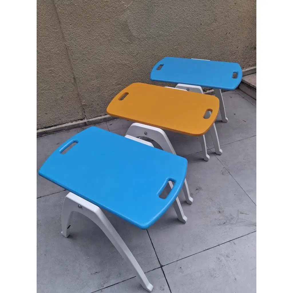 Zigon Sehpa Tepsi Bşk 90575 Hardal Turkuaz Tabla Beyaz Ayak Lake Boyalı El Yapım