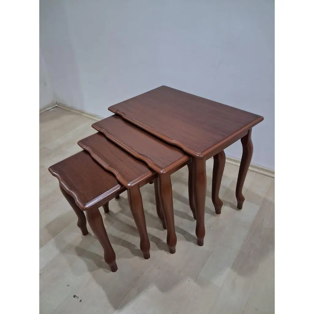 Zigon Sehpa Eko HT 90578 Kayın Lükens Aslan Ayak nature Ceviz renk El Yapım