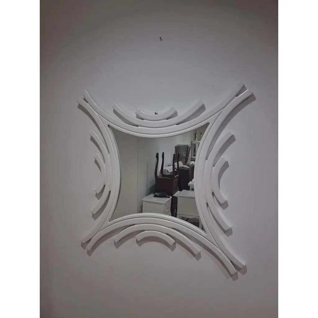 Ayna Cnc 90629 Model Parlak Beyaz Renk Kayın Torna Kutuda Sevk El Yapım
