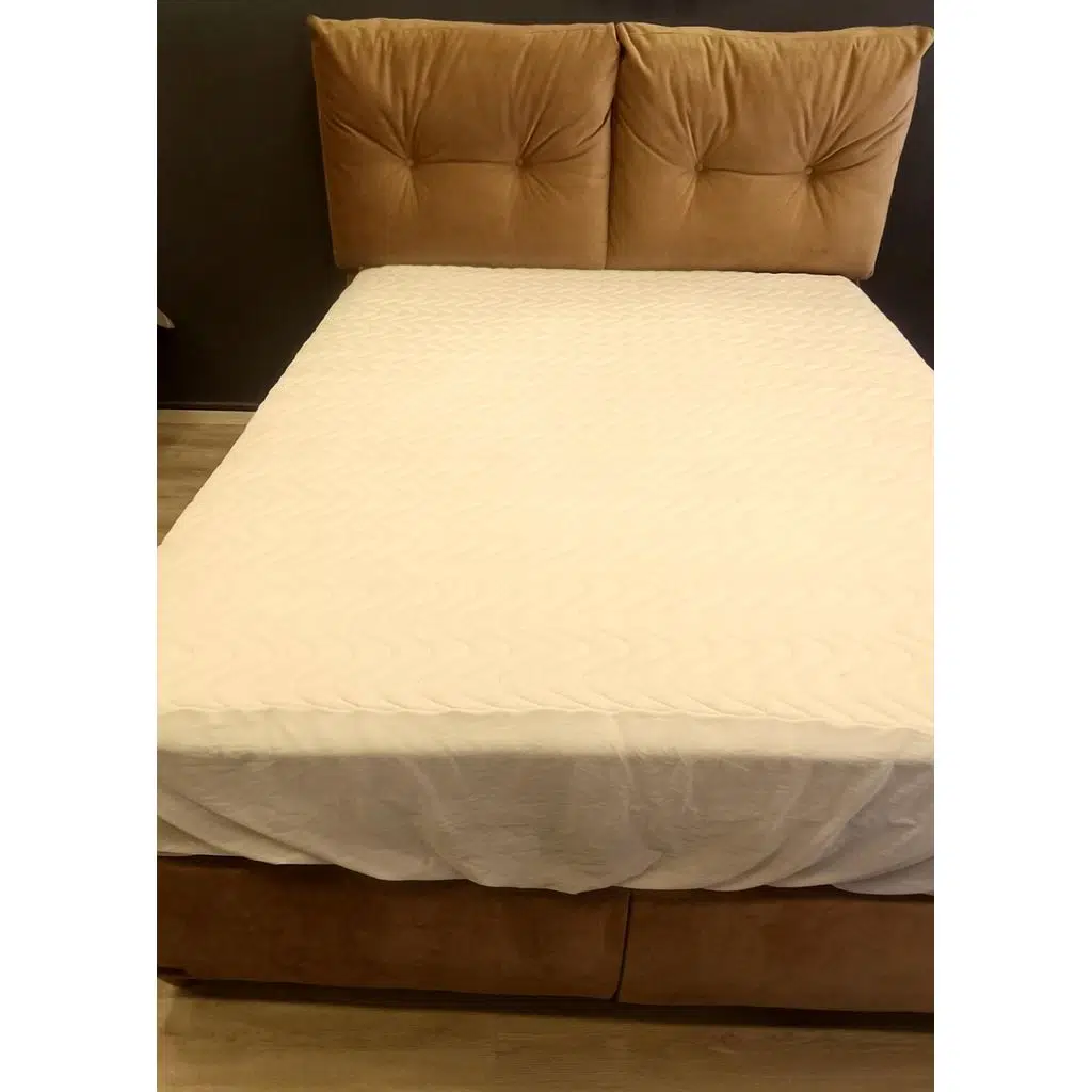 ALEZ Fitted 90177 Model Full Kenar Yatak koruyucu 120x200 Pamuk Beyaz El Yapım