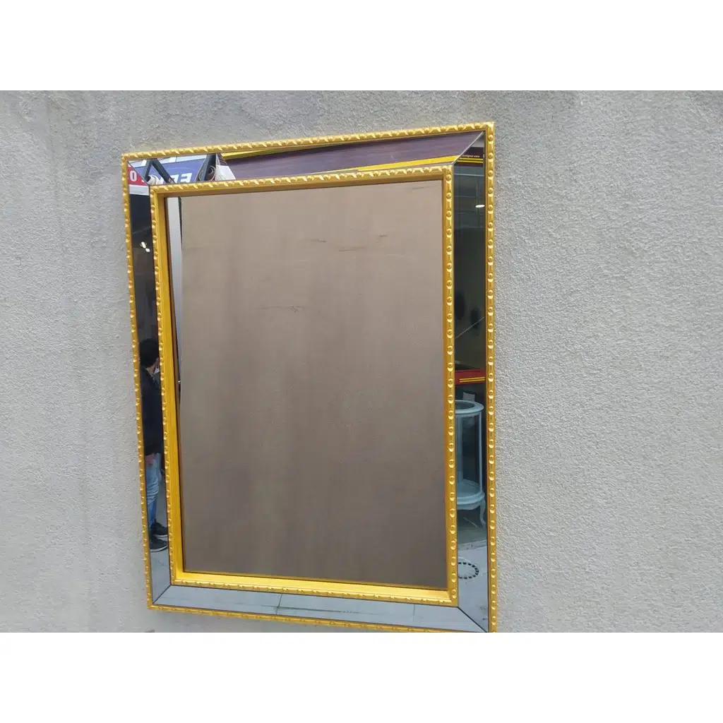 AYNA-Dresuar 18198 HAYAL MODEL Parlak Gold Renk Kayın torna Kutu sevk El Yapım 