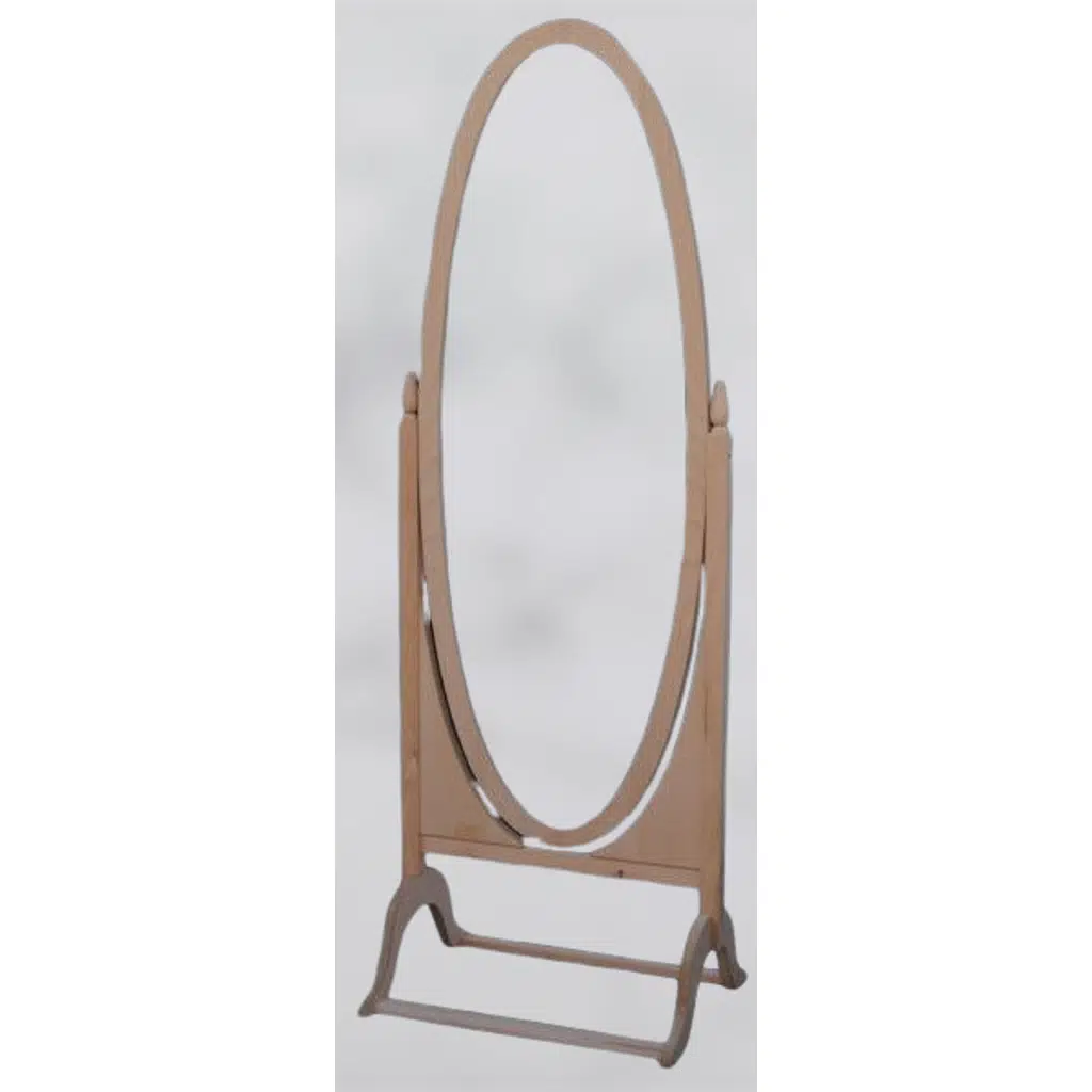 Ayna OVAL 12932 Boy Ahşap Kayın MDF HAM Natüre Klasik Mobilya Kutu Sevk El Yapım