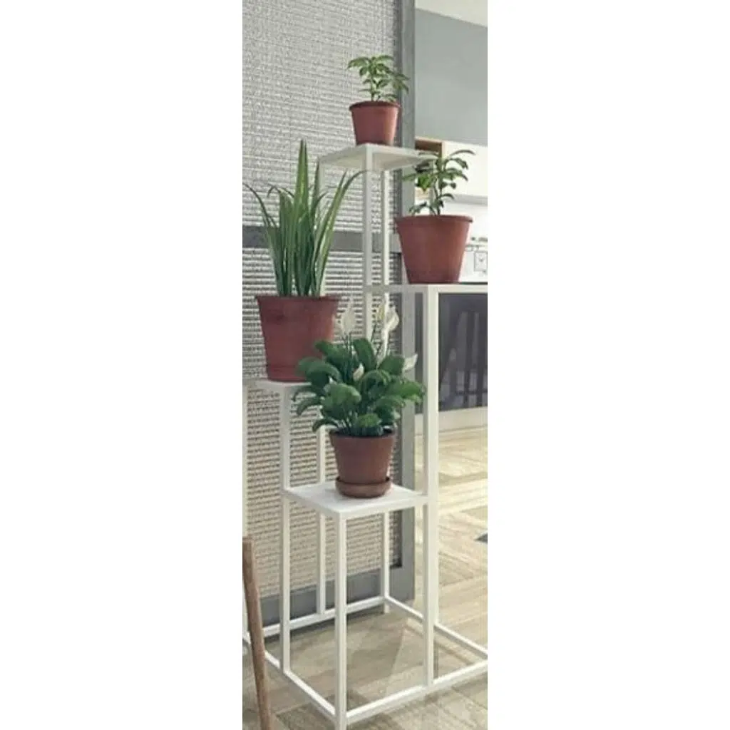 Çiçeklik Zlf1 7142 Dekoratif Kule Metal Transmisyon Siyah Statik Boya El Yapım 