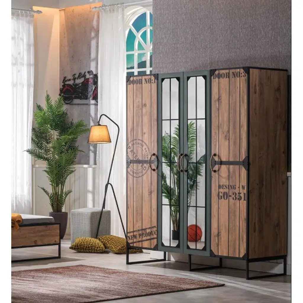 Dolap Urlu 18381 LOFT Model İnavasyon ürün 4kapı Metal Yüksek Ayak kalite malzeme