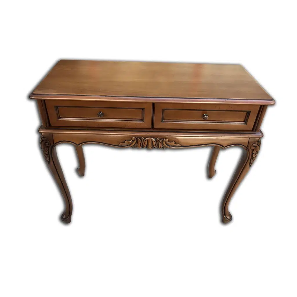 Dresuar 12464 ELZEM Çift ÇEKMECE Rustik Oyma Aslan Ayak Kayın Kaplam Natüre Ceviz