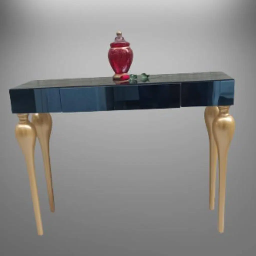 Dresuar 12619 Kayın TOMBUL ayak Model MDF tabla gold Füme cam Kaplama El Yapım