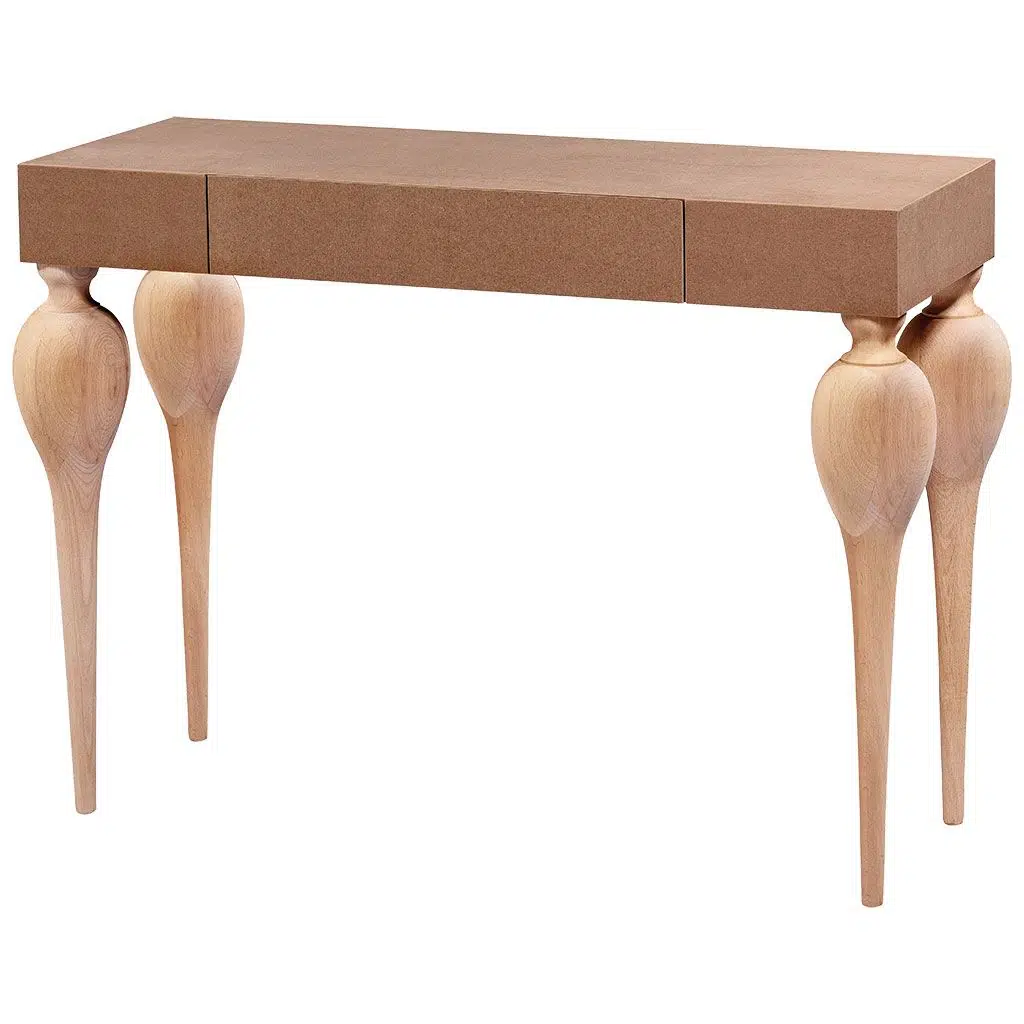 Dresuar 17586 TOMBUL Torna Model HAM Kayın Retro Ayak Orta Çekm MDF tabla El Yapı