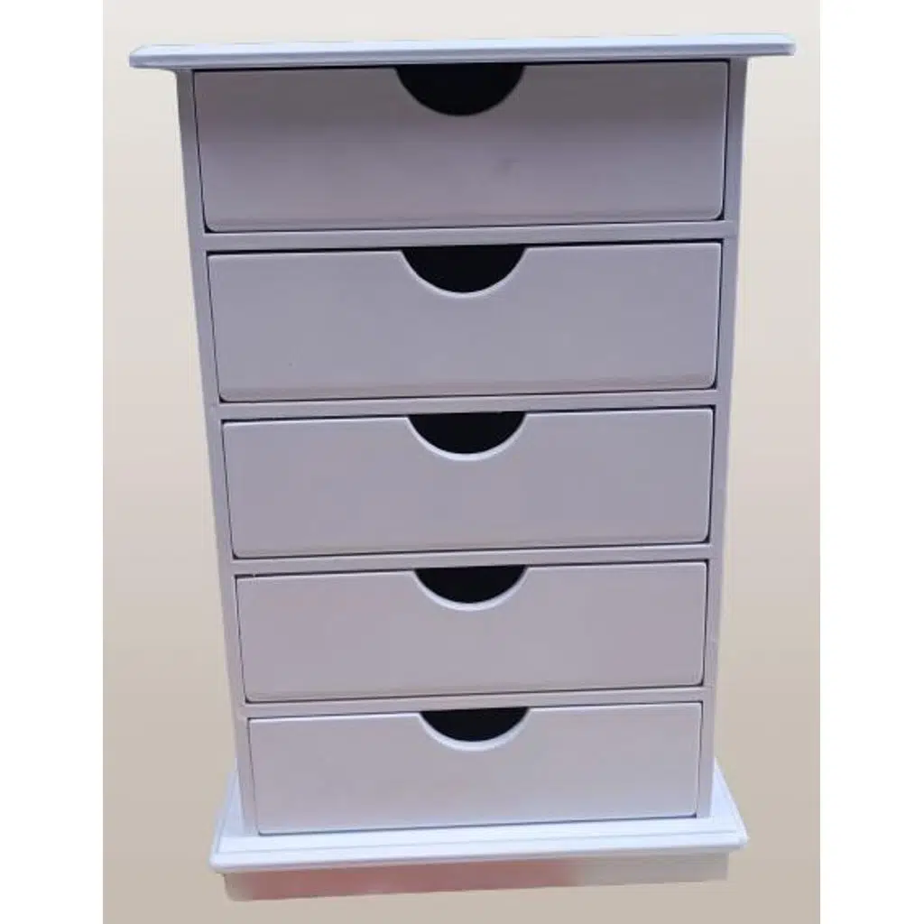 Hobi ERDL 90276 Dekoratif Takı Şifonyer Ahşap MDF Parlak Beyaz CNC MODEL El Yapı