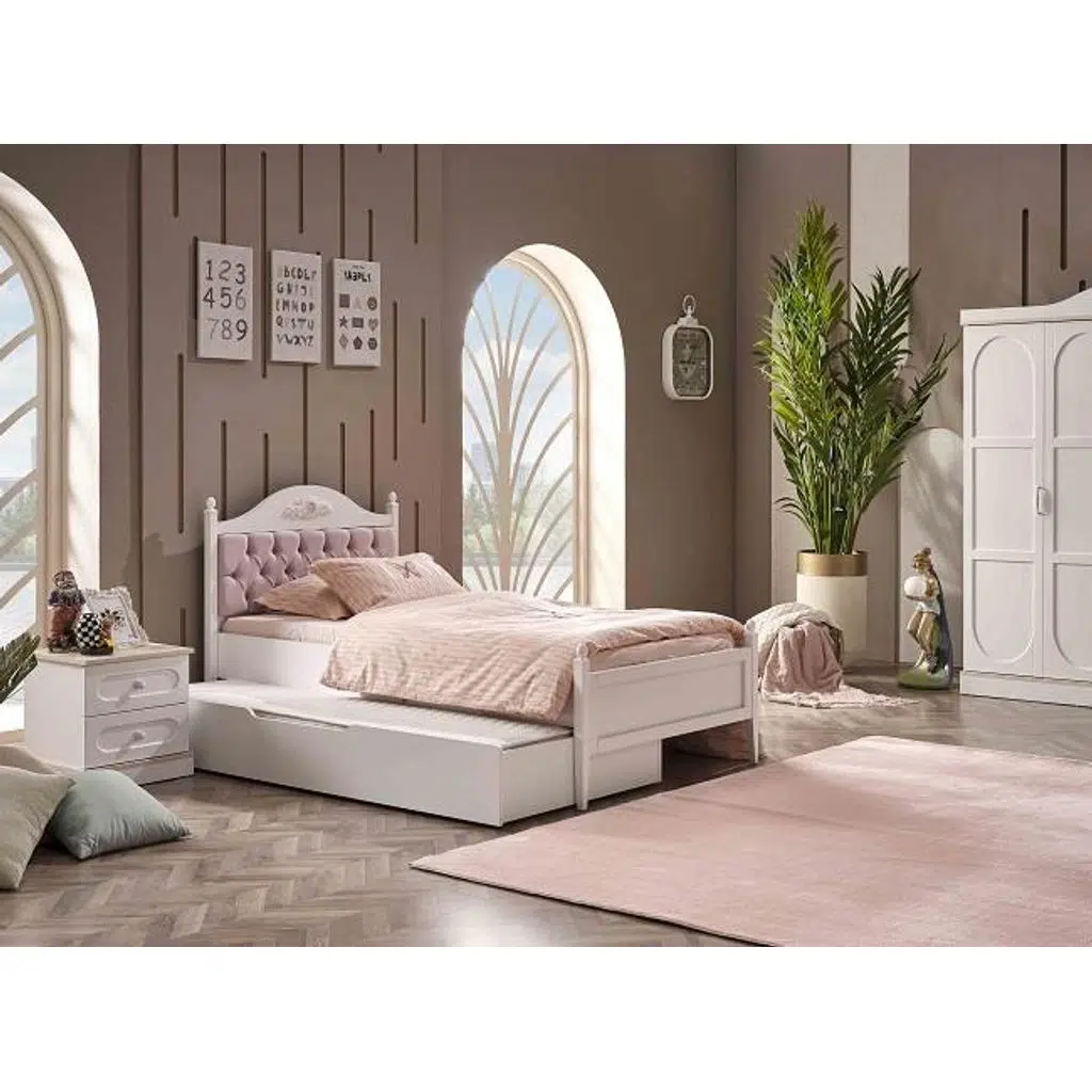 Karyola-komodin Yavru Karyola Urlu PARİS 90445 Model Kayın Torna Kalite El yapım