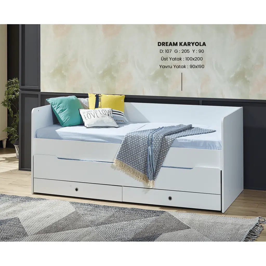 Karyola Ve Yavru Karyola URLU 12064 DREAM inovatik Model Beyaz Renk İtinalı paket