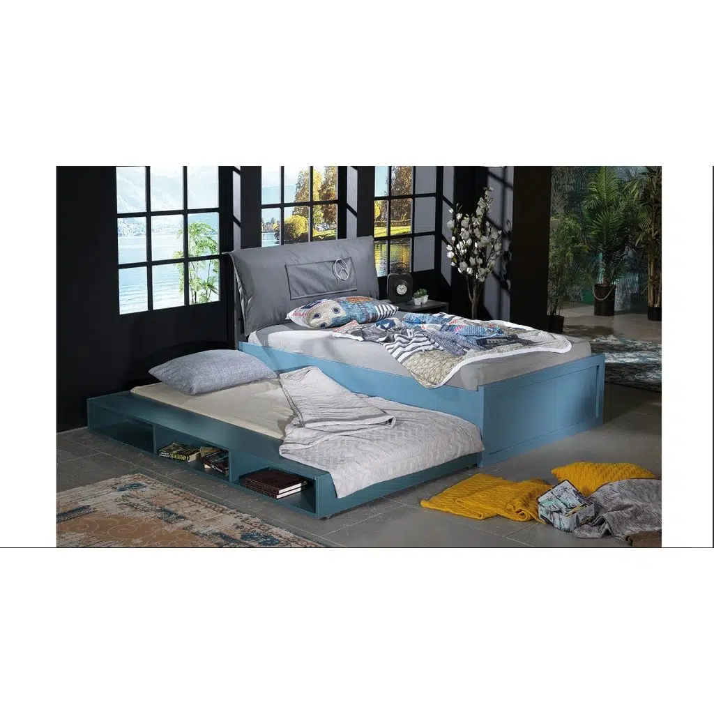 Karyola-Yavrulu Karyola 14500 URLU MİX SARI İnovasyon Model Raf Detay MAVİ -gri