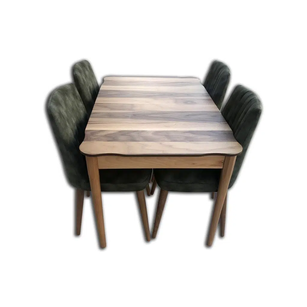 Masa 12507 KÜTÜK DESEN Tk Model Kayın RETRO AYAK ceviz Dilimli kapiton sandalye