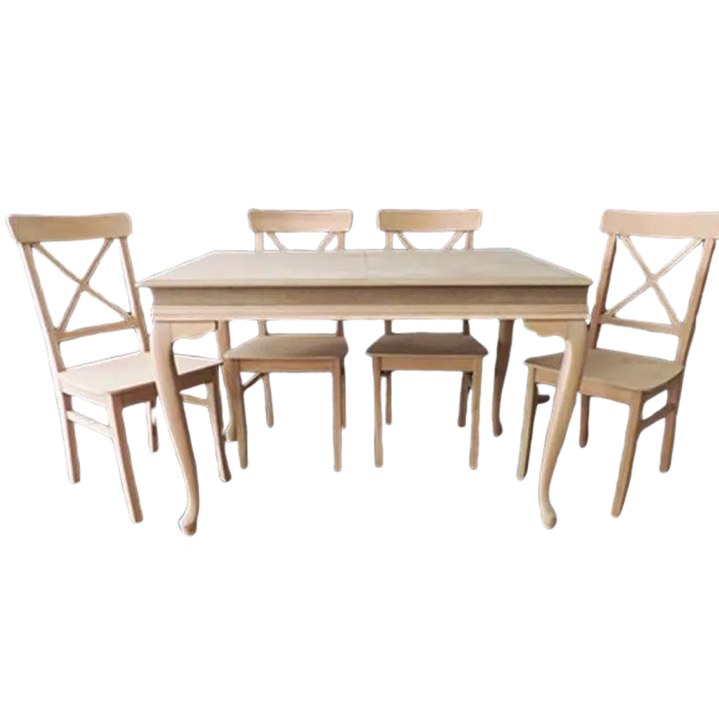 Masa-Sandalye 13594 Çapraz Tk HAM Kayın Klasik Aslan Ayak Açılır Tabla El Yapım