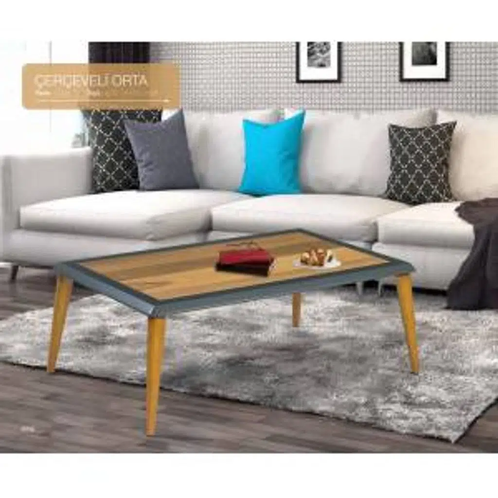 Orta Sehpa 12339 OSM ÇERÇEVE Model Parlak Ceviz gri Kayın retro ayak El Yapım
