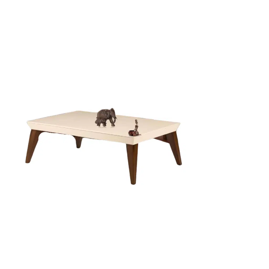  Orta Sehpa18251 OSM PİRAMİT Model Parlak Ceviz Krem Kayın retro ayak El yapım
