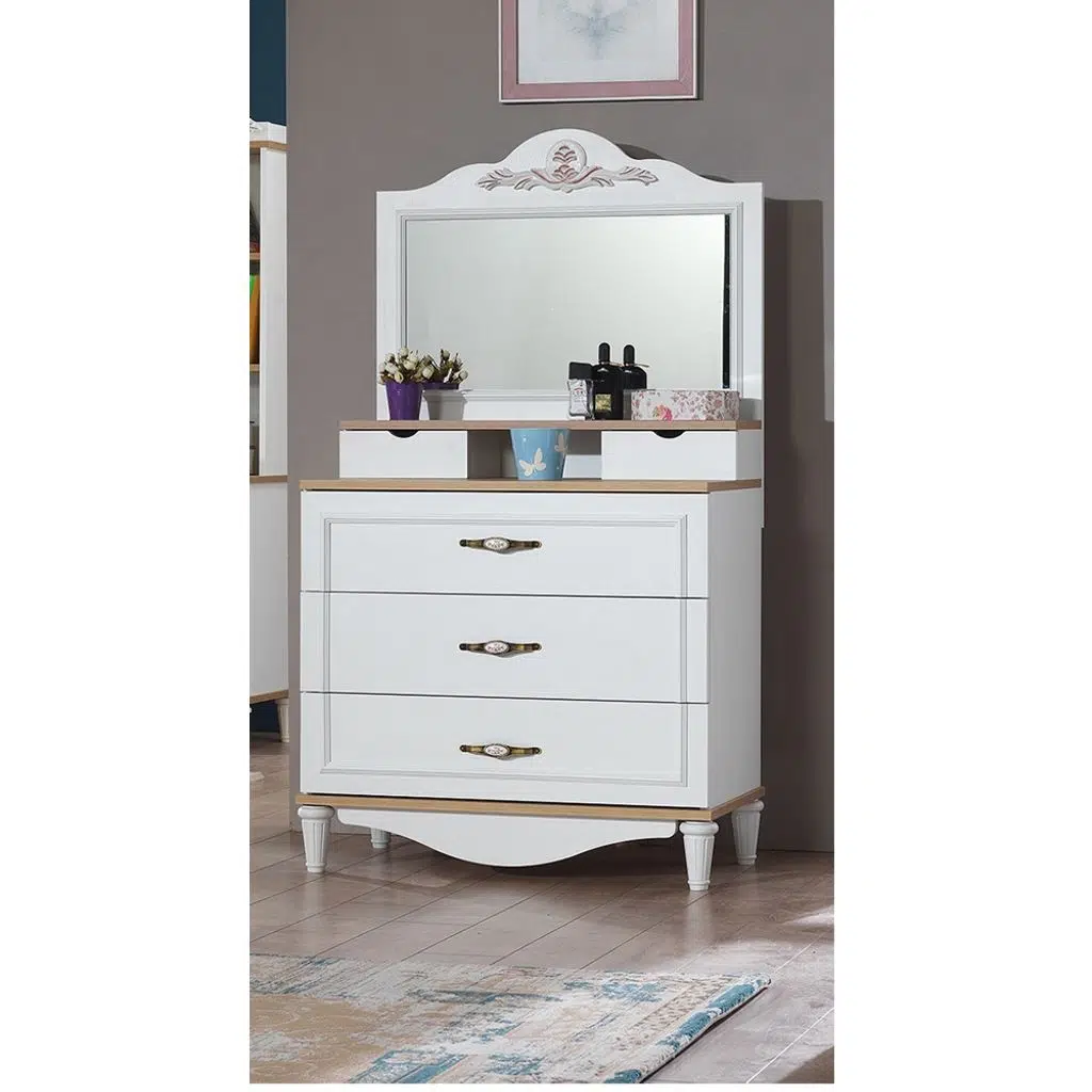 Şifonyer-ayna 13130 Urlu FLORA Model yüksek ayak kalite Hard SUNTALEM Nakış Ayna