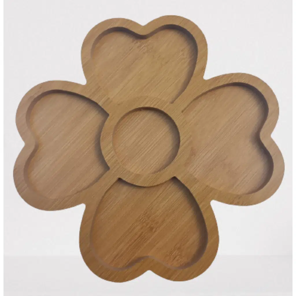 Sunum Tabak 12233 Kalpli Model Ahşap MDF Lam 4 göz 4 Adet EL Yapım