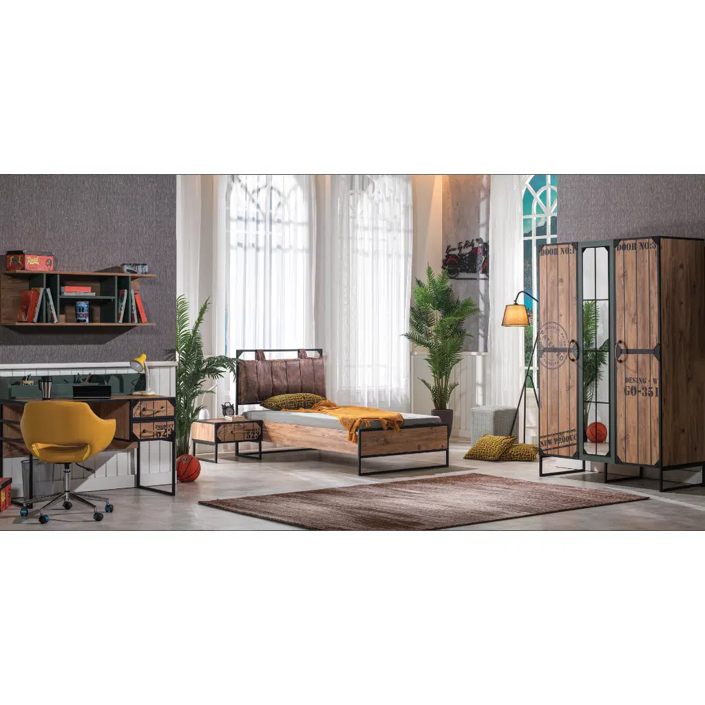 Takım Urlu 18384 LOFT Gardırop Masa Karyola Komodin Çalışma koltuk Kalite malzeme