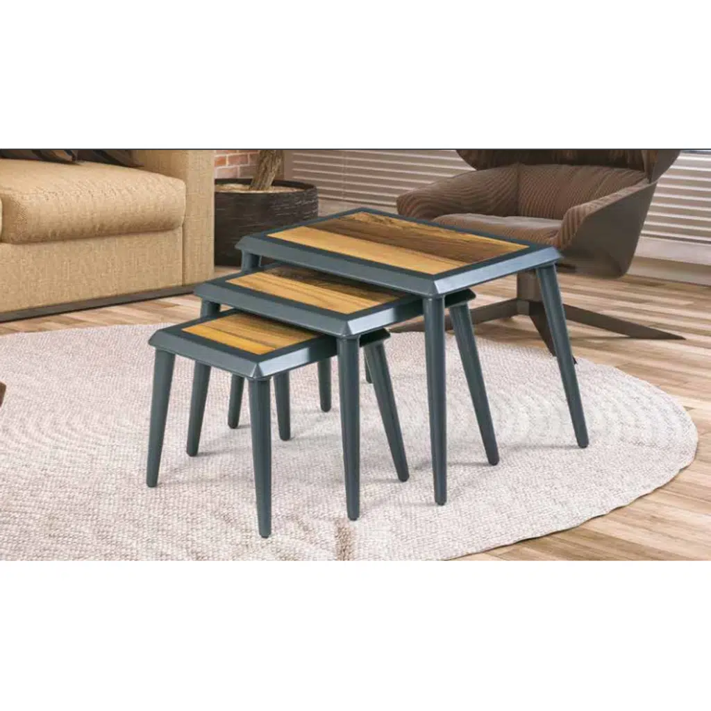 Zigon OSM 13277 ÇERÇEVE Model Klasik Sehpa Parlak Ceviz Gri Ahşap Kayın Retro 