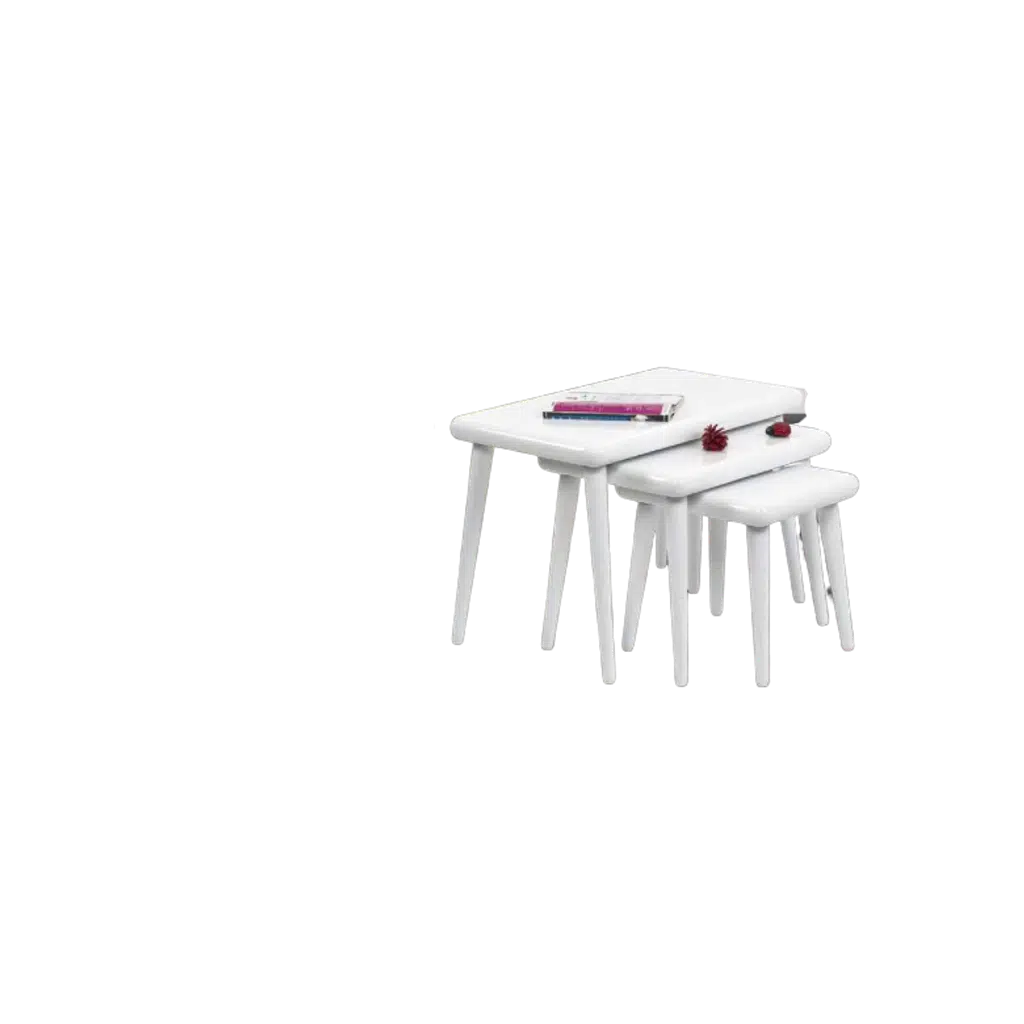 Zigon Osm 17600 Model class Sehpa Parlak Beyaz boya Kayın aslan ayak Yapım