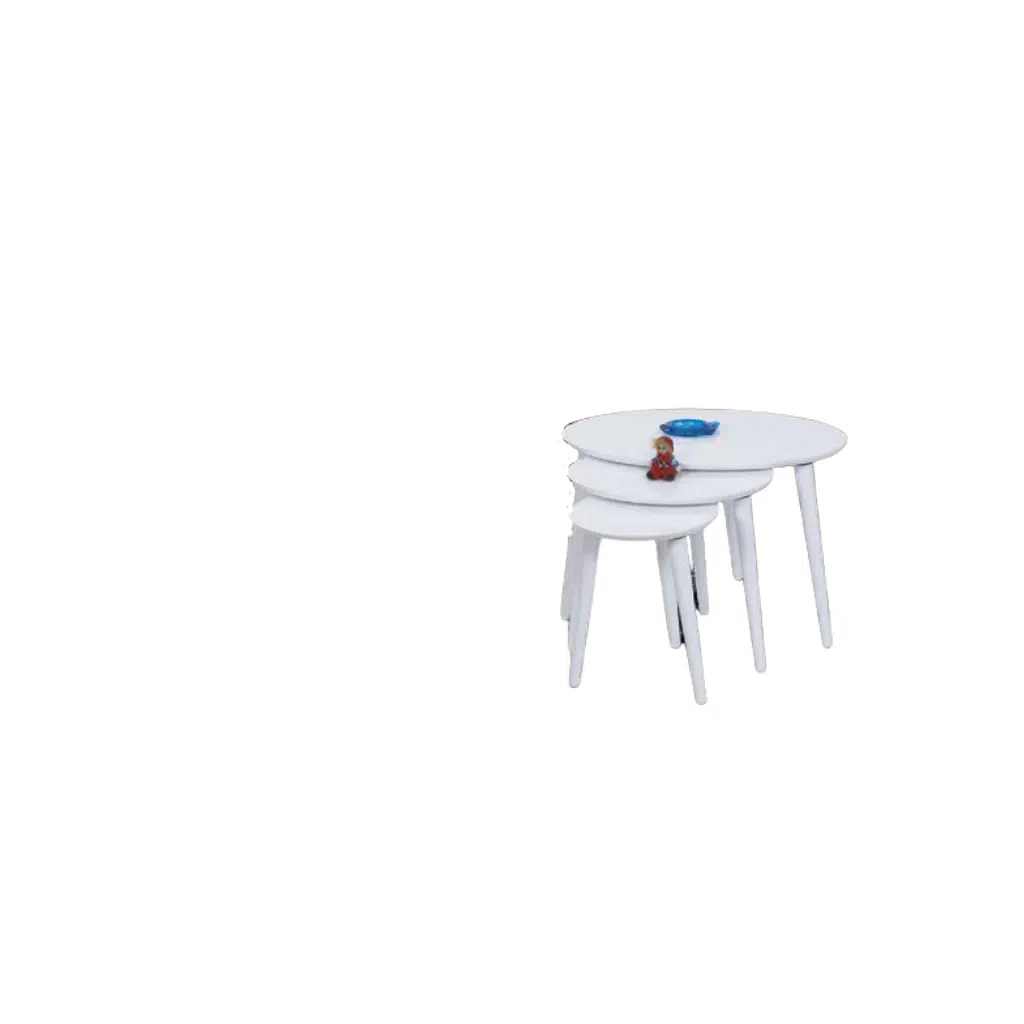 Zigon OSM 11821 ELİPS Model Kayın RETRO ayak Parlak beyaz Lake Boya El Yapım