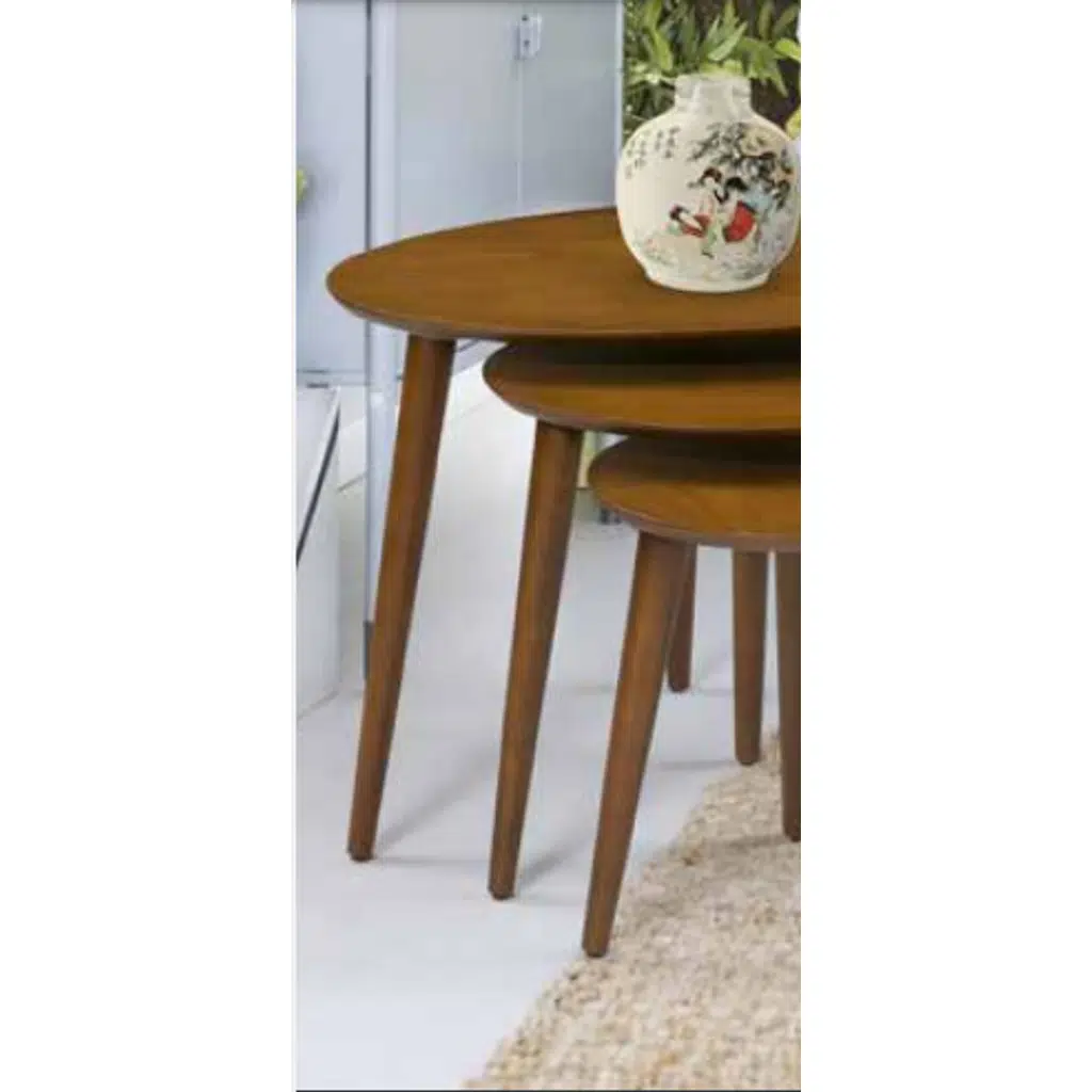 Zigon OSM 11823 Klasik ELİPS Kayın RETRO ayak ceviz MDF kaplamalı tabla El Yapım