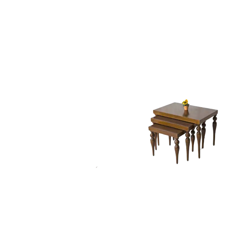 Zigon Osm 18246 ELİT Klasik Model Sehpa Parlak Ceviz Kayın Balon ayak El Yapım