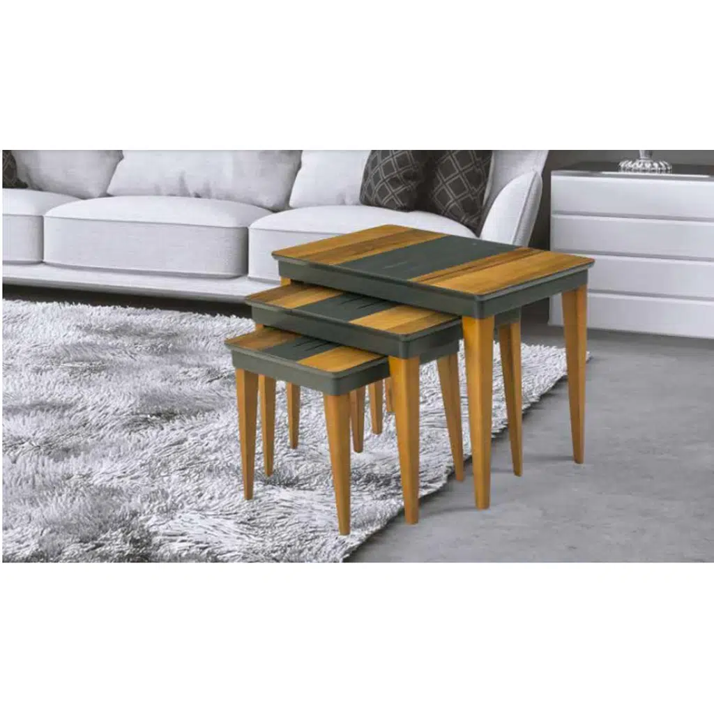 Zigon OSM 11810 Kasalı MODEL Sehpa Parlak Ceviz Gri Kayın retro ayak El Yapım