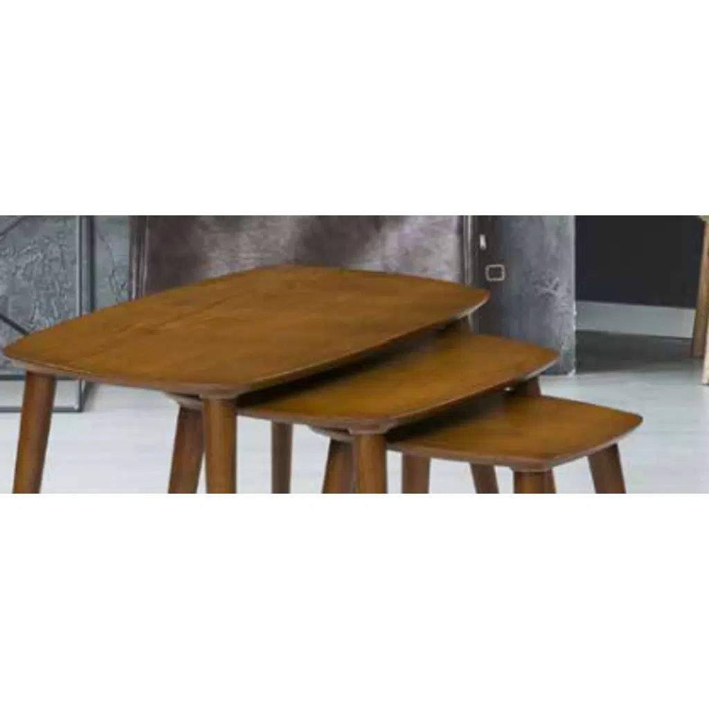 Zigon OSM 11777 Oval Model Sehpa Ceviz Nature renk Kayın İnce torna Retro ayak 