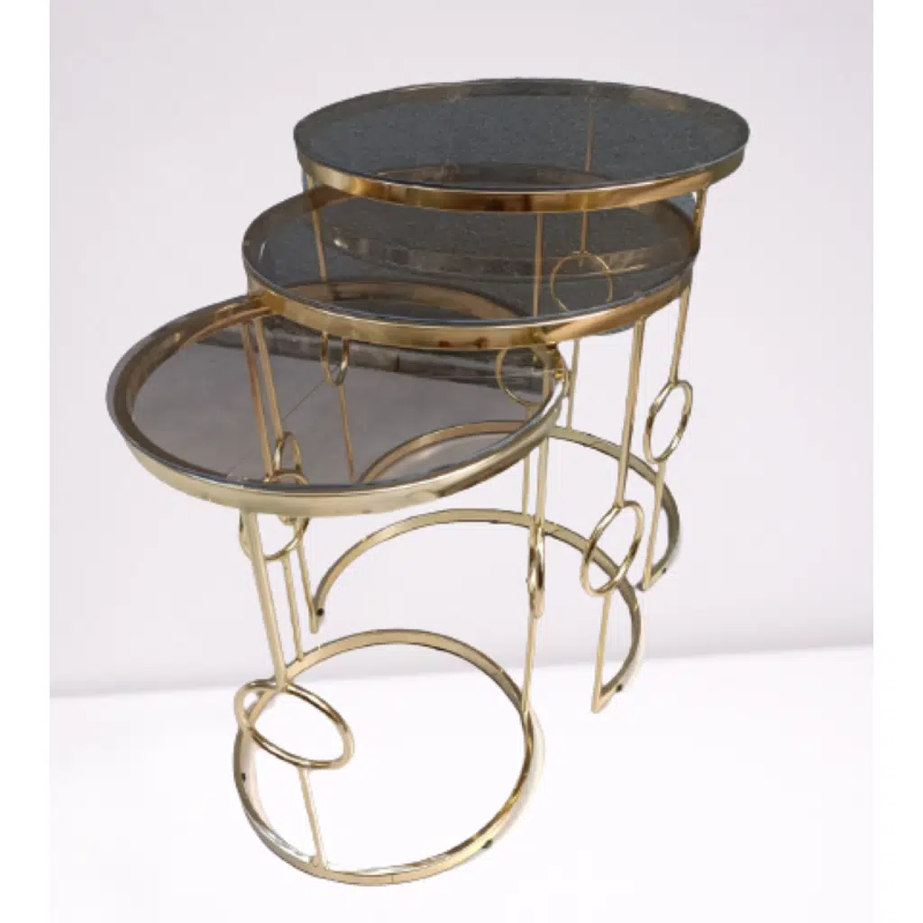 Zigon ZLF 14088 Halkalı model Cam Tabla Metal Gold kaplama kutu sevk El Yapım